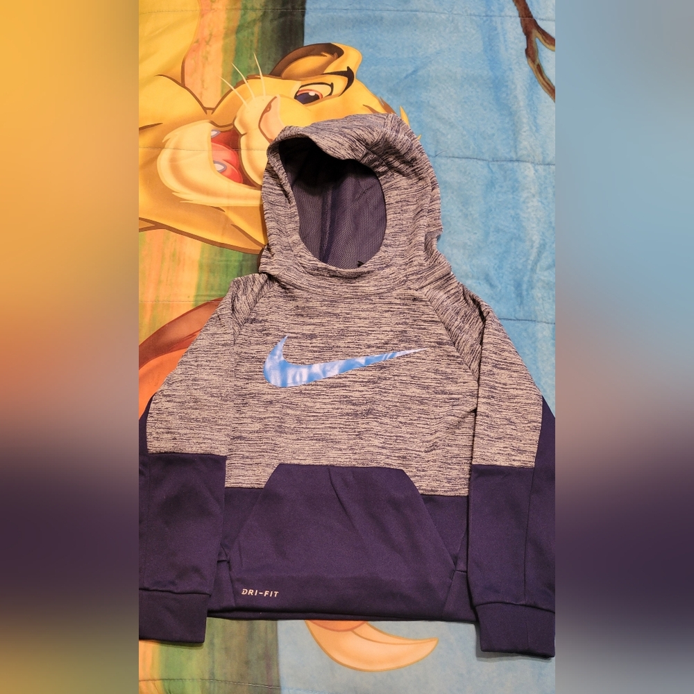 Nike Kids Blue and Gray Hoodie